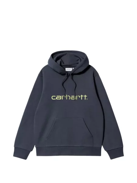 Hanorac cu glugă Carhartt Wip cu broderie cu cordon gri