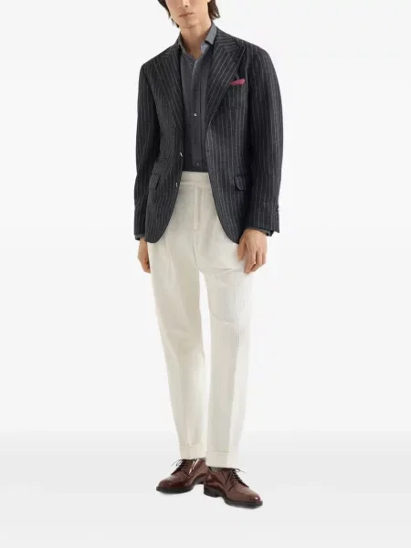 Cămașă Brunello Cucinelli de flanelă gri
