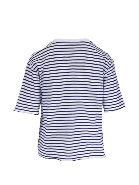 Scurt tricou Frank & Eileen cu dungi alb