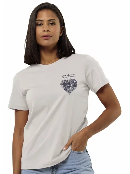 Jack Wolfskin Discover heart t w Футболка бежевий