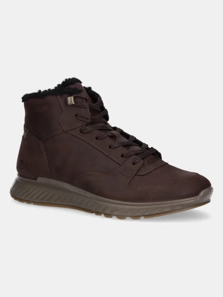 Обувки от набук Ecco Exostride Mid Warm мъжки кафяво