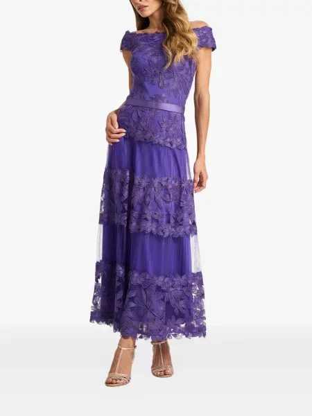 Gėlėta kostiumas midi suknelė Tadashi Shoji violetinė