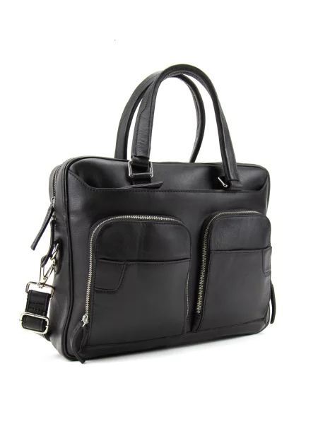 Кожаная сумка для ноутбука Royalbag черная