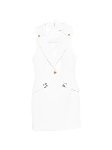 Mała mały sukienka mini Elisabetta Franchi garniturowa biała