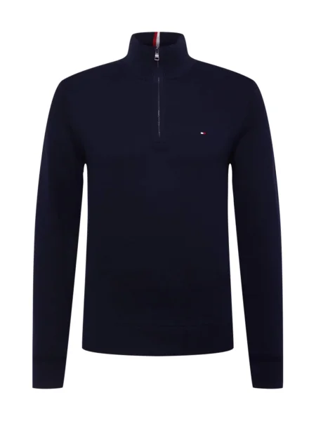 TOMMY HILFIGER Pulover albastru închis / roșu alb