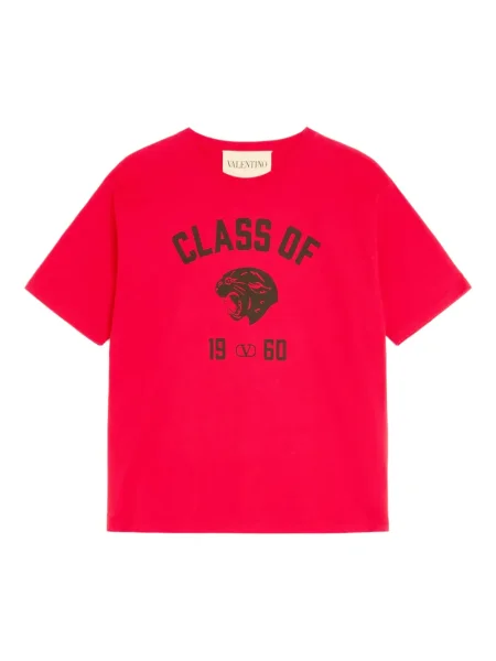 Tričko Valentino Garavani s potiskem červené