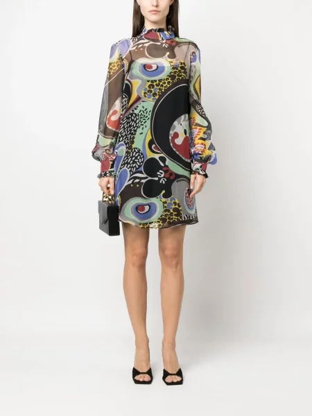 Gėlėtas raštuotas kostiumas suknele Moschino juoda