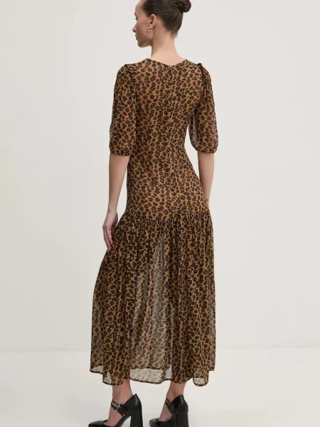 Сукня Never Fully Dressed maxi розкльошена коричневий