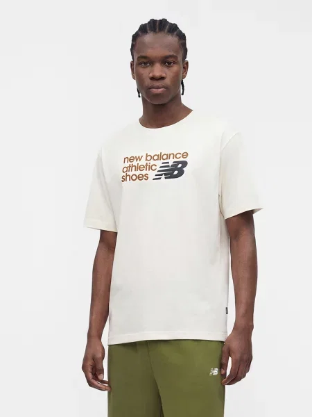 New balance Tričko koňaková / grafitová biela