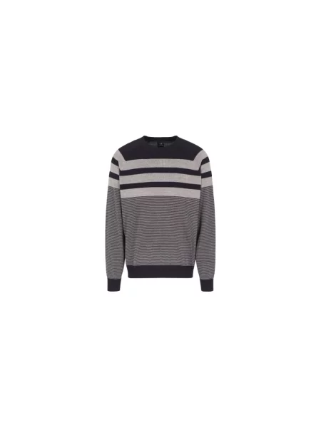 Sweter Armani Exchange z okrągłym dekoltem szary