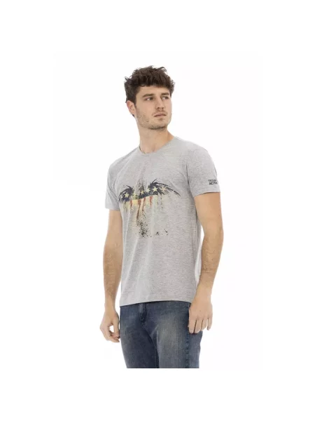 Koszulka Trussardi casual z okrągłym dekoltem szara