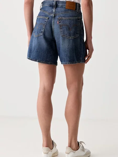 Levi's szorty jeansowe HIGH BAGGY SHORT ACHIEVE EVERYTHING granatowe