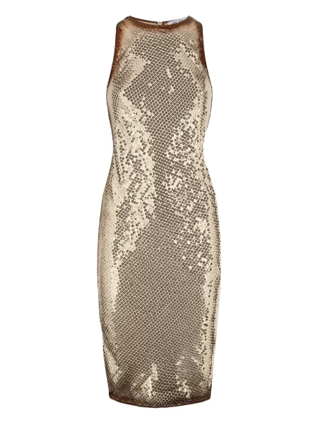 Rochie mini The Attico cu paiete de costum auriu