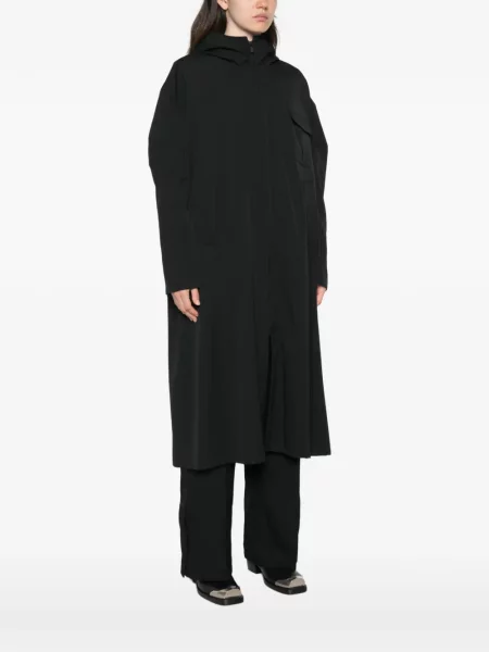 Palton Yohji Yamamoto cu glugă negru