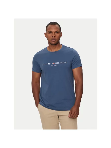 Tommy Hilfiger Majica Logo Regular Fit modra