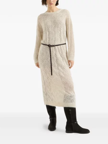 Rochie Brunello Cucinelli de lână cu imprimeu abstract