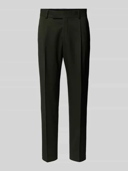 Spodnie do garnituru o kroju slim fit z zakładkami w pasie model ‘NEAT’ Karl Lagerfeld