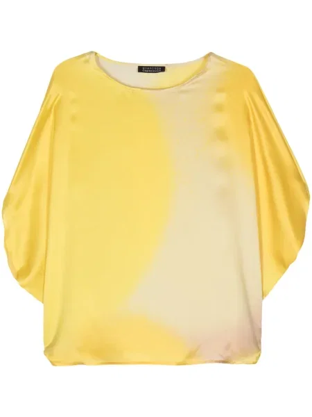Jedwabna bluzka Gianluca Capannolo żółta