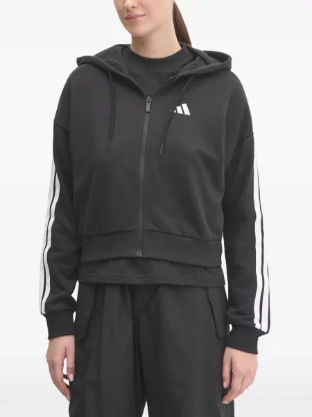 Ριγέ τρέξιμο μπλούζα Adidas από διχτυωτό κόκκινο