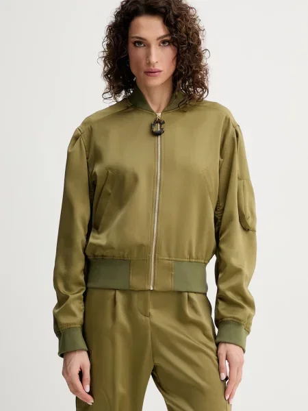Simona Corsellini kurtka bomber przejściowa oversize zielony