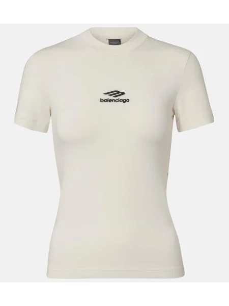 Tricou sport Balenciaga din jerseu alb