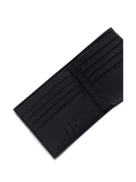 Kožená peněženka Armani Exchange s autogramem černá