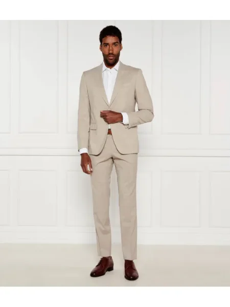 BOSS BLACK Gyapjú öltöny H-Huge | | stretch fekete