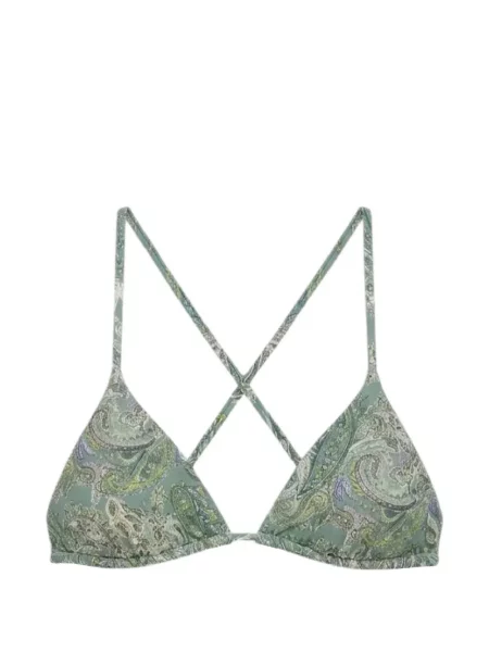 Top Del Maar cu model floral cu imagine verde