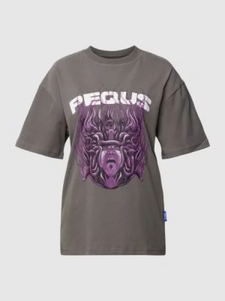 T-shirt z nadrukiem z logo i motywem model ‘Medusa’ Pequs