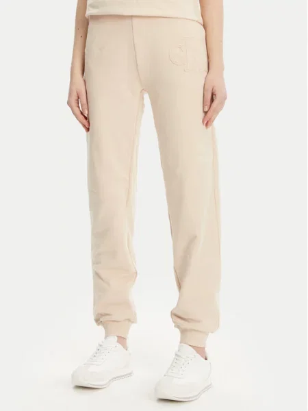 Calvin Klein Jeans Teplákové kalhoty béžová