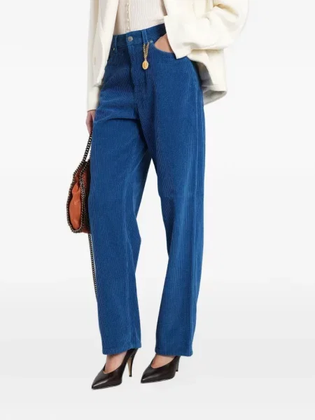 Pantaloni Stella Mccartney de catifea cord albastru