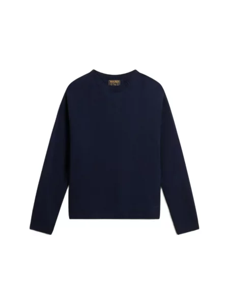 Sweter Woolrich wełniany niebieski