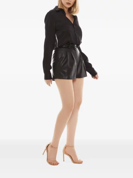Δερμάτινα σορτς Tessitura Body Couture μαύρο