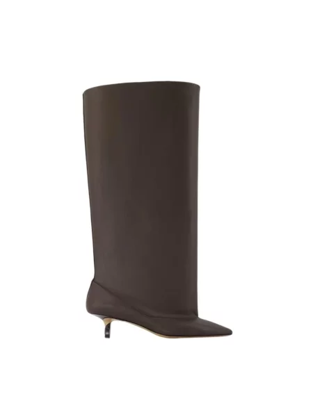 Botki Jacquemus skórzane brązowe