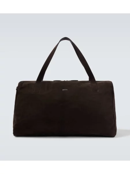 Geantă Zegna din piele maro