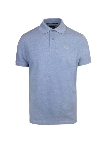 Tricou polo Barbour cu broderie în carouri albastru
