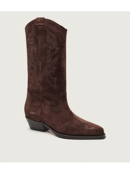 Ba&sh Cizme cowboy Claurys | piele întoarsă maro