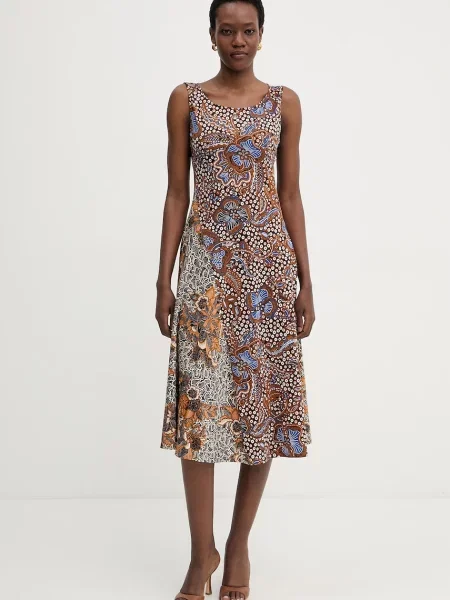 Weekend Max Mara rochie evazată din PAUSA maro