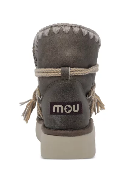 Botine Mou cu șireturi din dantelă maro