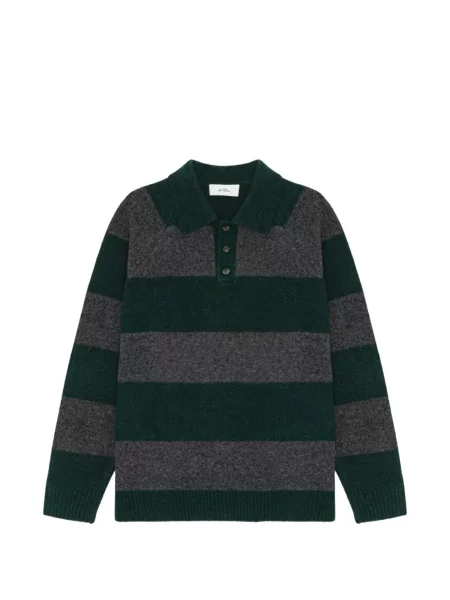 Tricou polo Les Deux tricotate verde