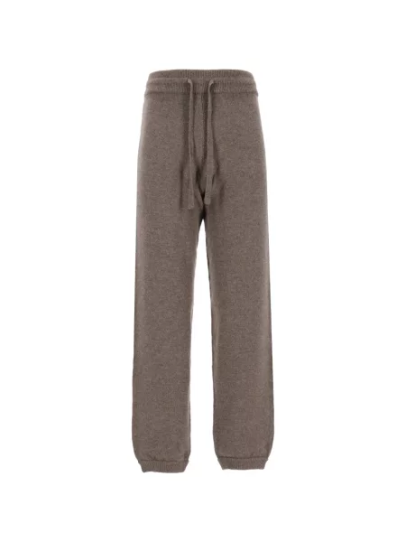Pantaloni Arch4 din cașmir alergare cu cordon maro