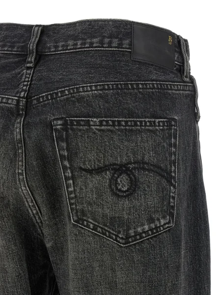 Blugi R13 cu 5 buzunare negru