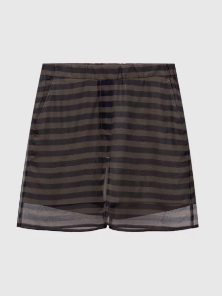 Спідниця міні кольору із шовку Brunello Cucinelli хакі