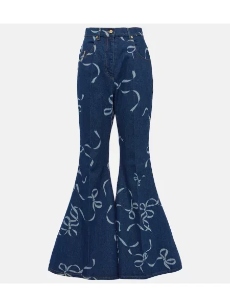 Blugi evazați Nina Ricci cu imagine albastru