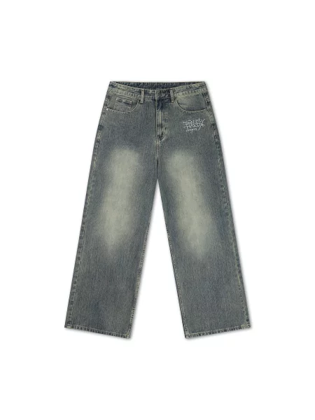 Ed Hardy Jeans albastru fumuriu / verde / roșu alb