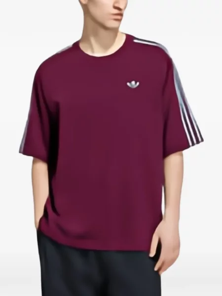 Tricou Adidas cu dungi roșu