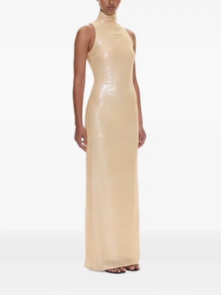 Rochie maxi Christopher Esber cu paiete galben