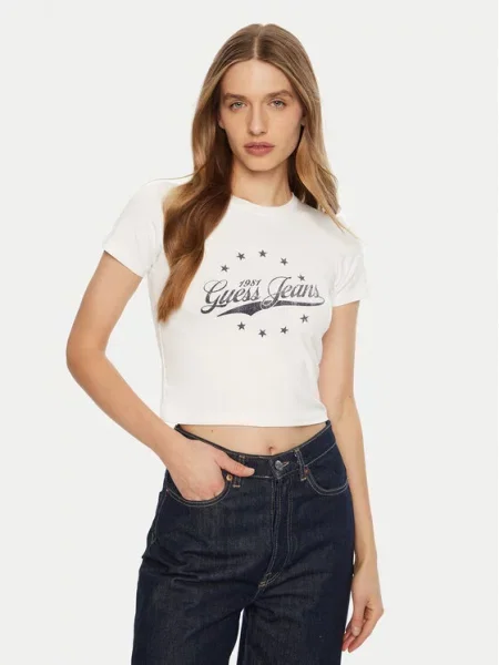 Guess Jeans Marškinėliai balta