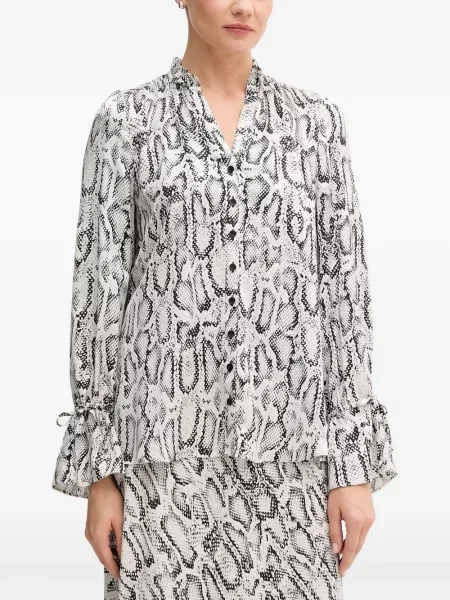 Cămașă Marc Aurel cu imagine cu model piele de șarpe alb