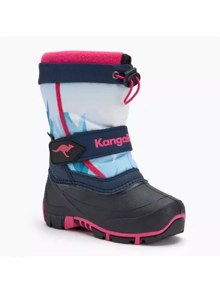 Śniegowce dziecięce KangaROOS Kanga-Bean IV dk navy/ daisy pink różowe